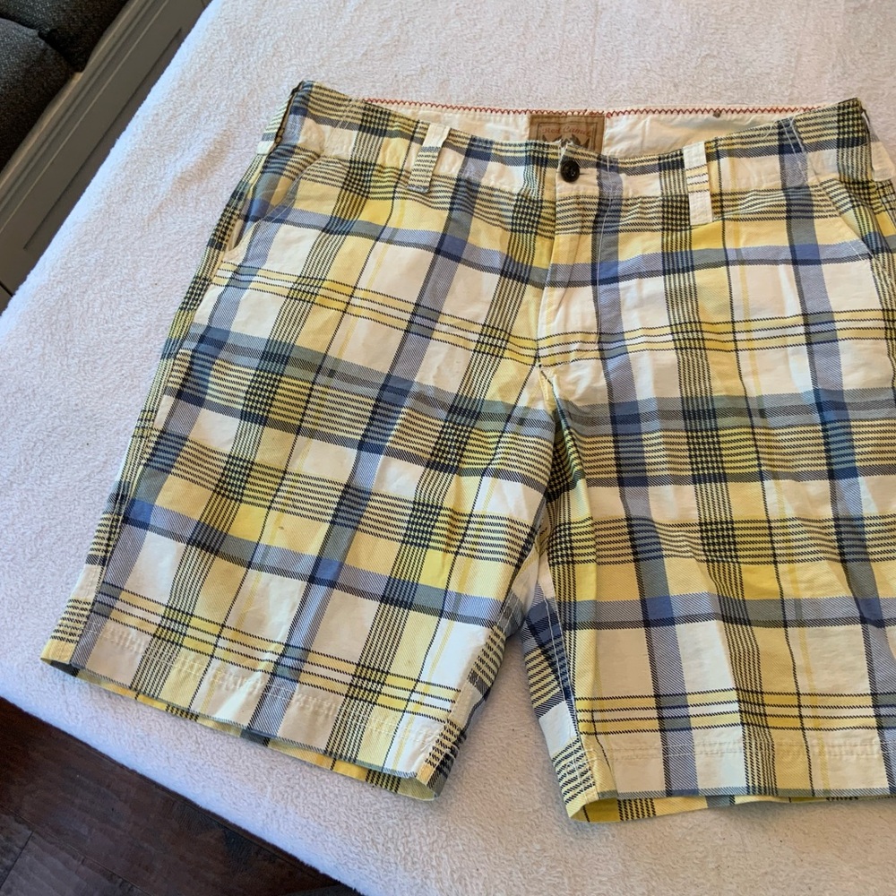 Red Camel Yellow and Blue Flat Front Shorts